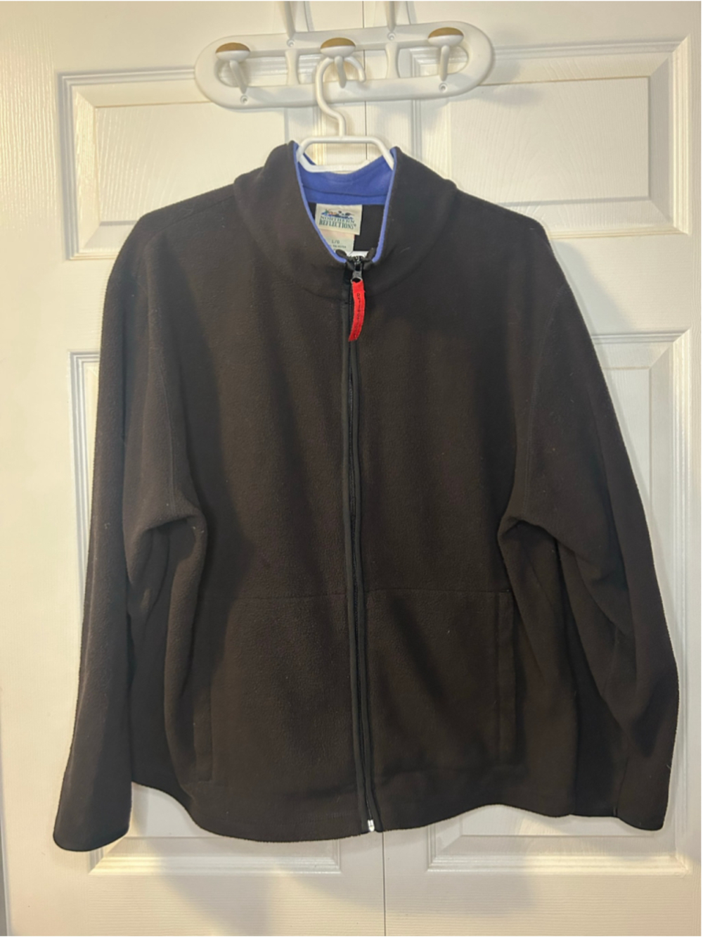 Northern Reflections Vintage Black Fleece Full Zip Jacket Large Made in Taiwan